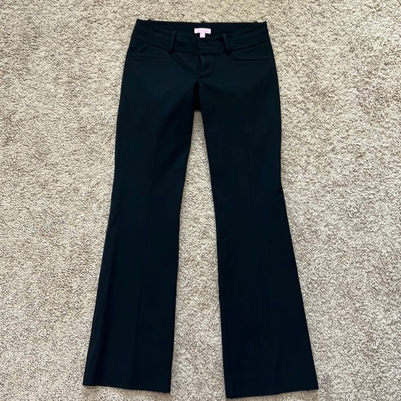 Lilly Pulitzer Jet Set Women Sz 6 Black Low Rise Stretch Bootcut Trouser Pants - Picture 2 of 12